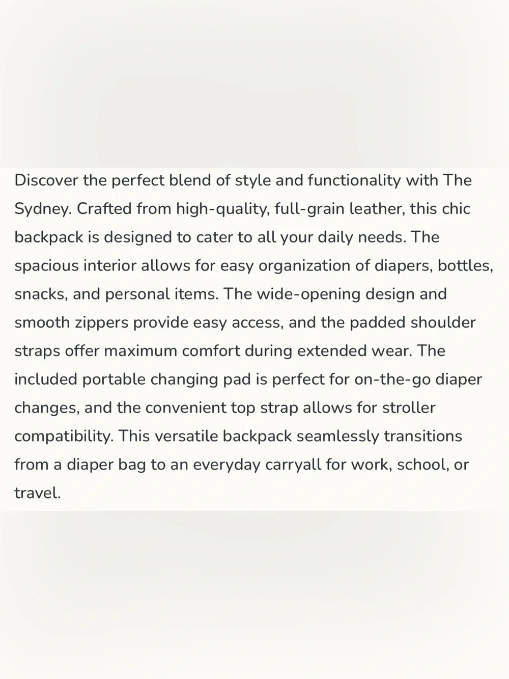 ANDAR Sydney Diaper Bag